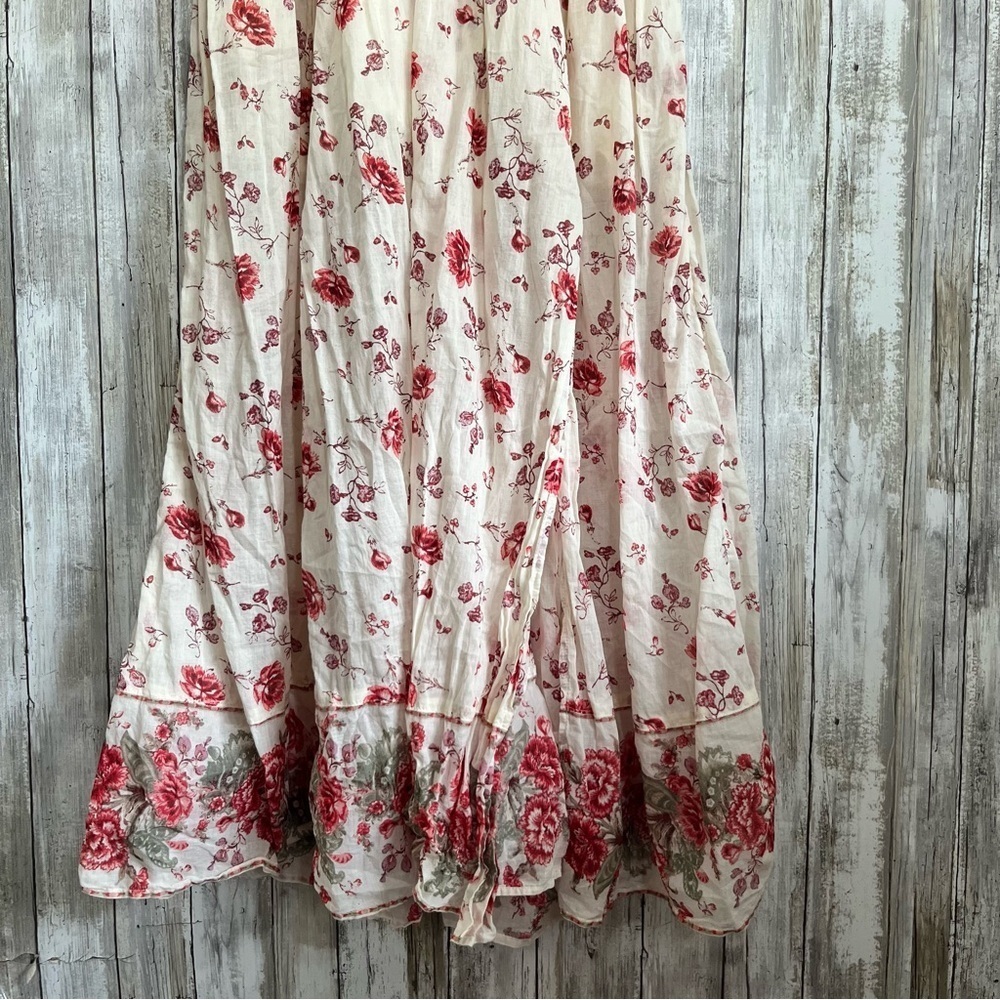 Free People Lysette Floral Maxi Dress Boho Cottagecore Tie Front XS - Picture 4 of 9